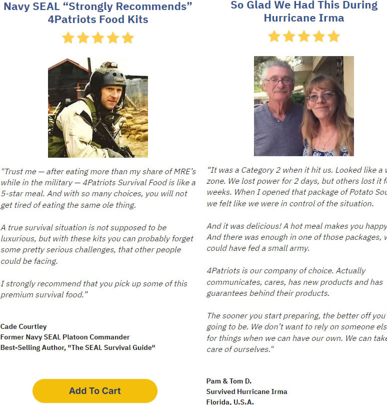 4Patriots 3 Month Food Supply Review highlighting the features and value of the Food Kit 